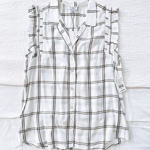 Button up, sleeveless top